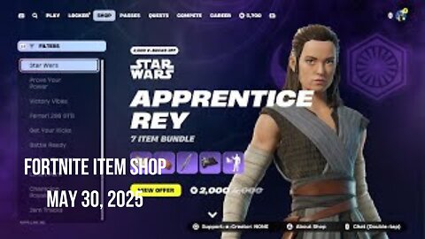 Fortnite Item Shop|May 30, 2025(*New* Apprentice Rey Bundle & TV Off Emote)