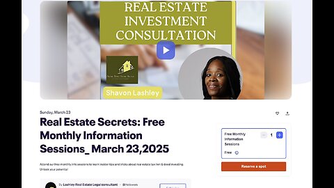 Real Estate Secrets: Free Monthly Information Sessions