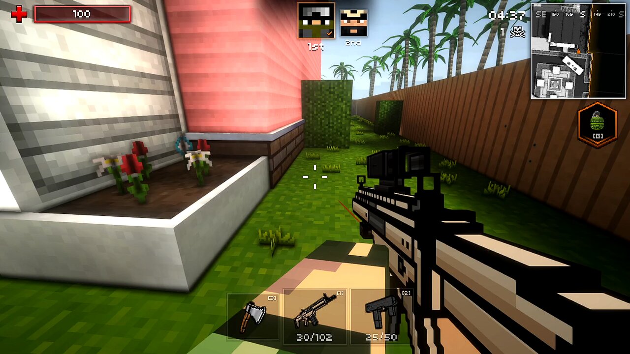 Playing Pixel Strike 3D - Muliplayer - 2 Players - (No Commentary).
