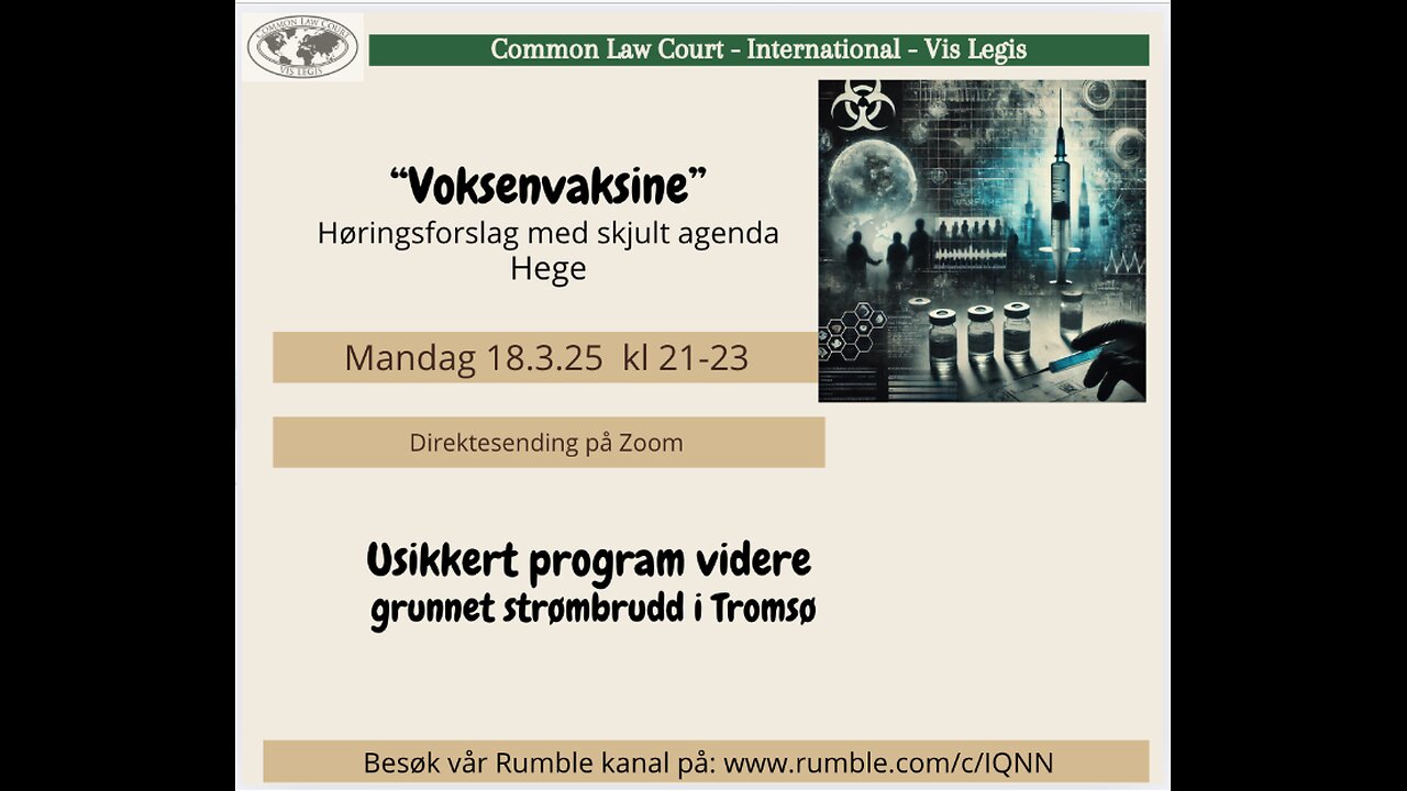 18.3.25: HØRING: Eget Vaksineprogram for voksne!