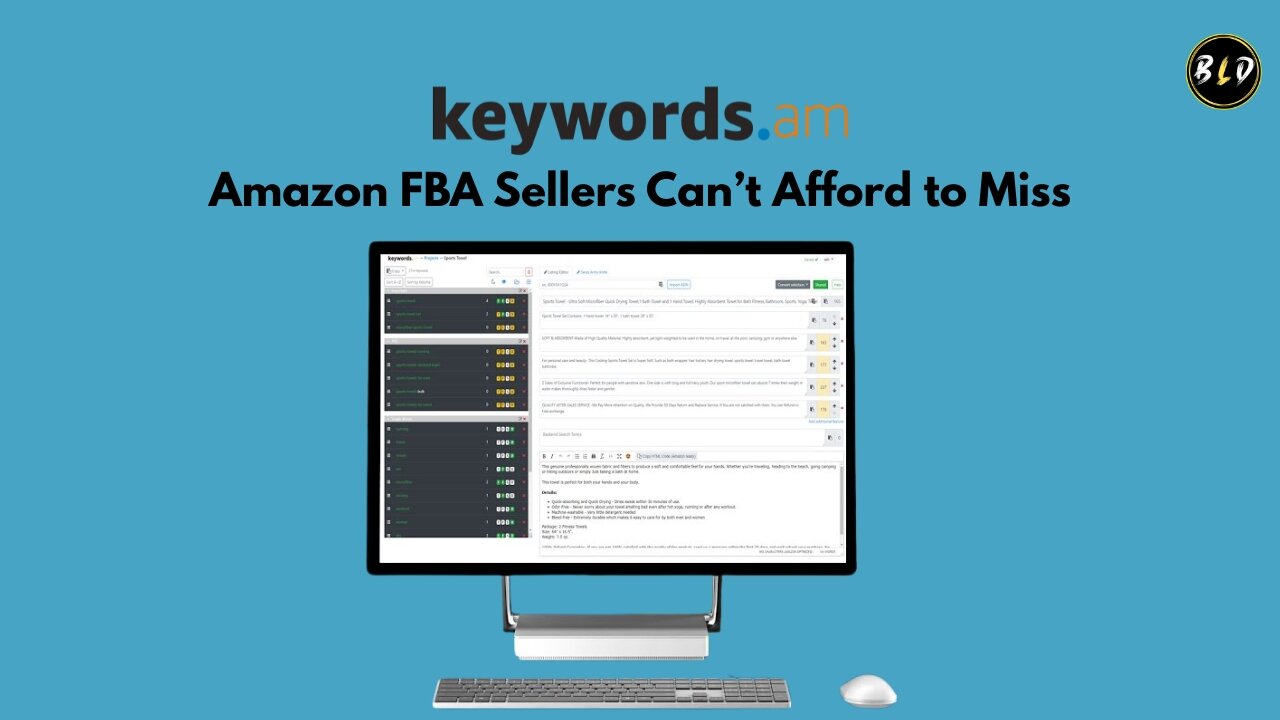Keywords.am (Amazon FBA Listing Editor) Intro & Walkthrough | Keywords.am Lifetime Deal