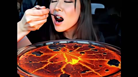 Girl eating Lava