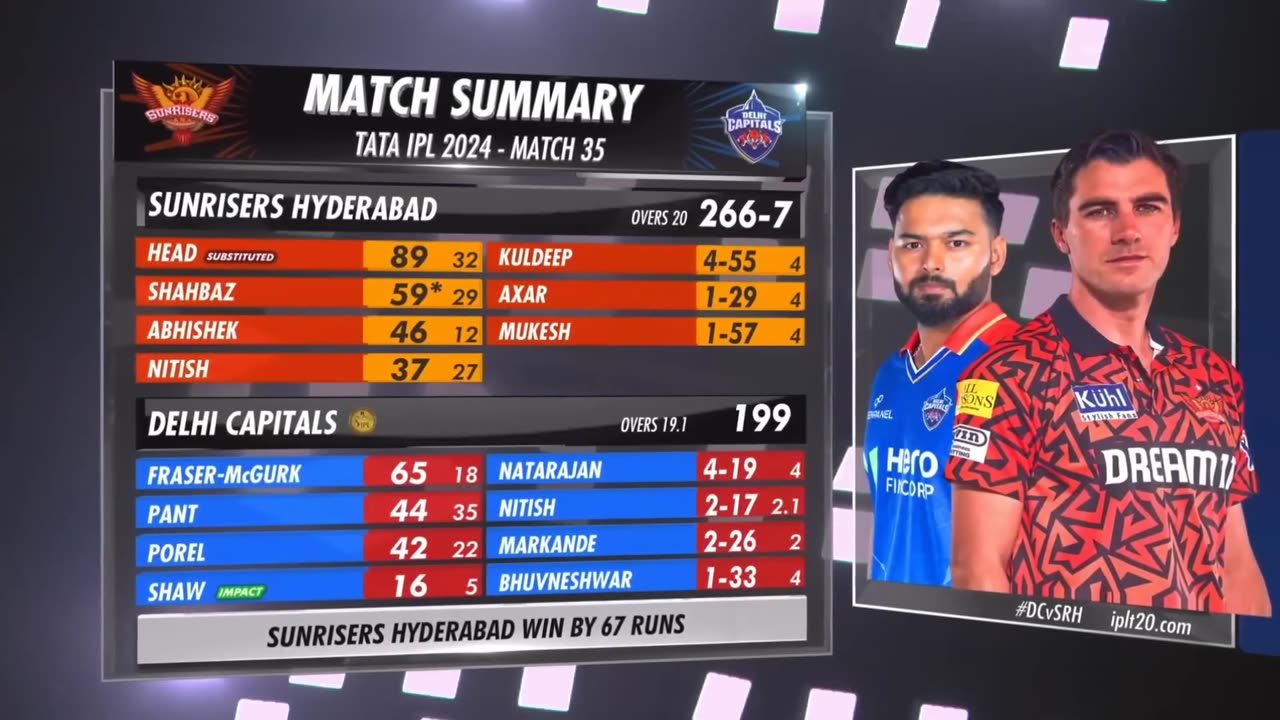SRH VS DC __ IPL MATCH SRH VS DC HIGHLIGHTS 2024