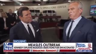 RFK Jr. talks about religious objections to fetus DNA fragments in the MMR vaccine.