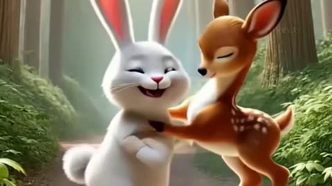 Rabbit & Deer Friendship