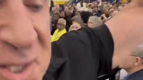 Man confronts NY AG for witch trial against President Trump