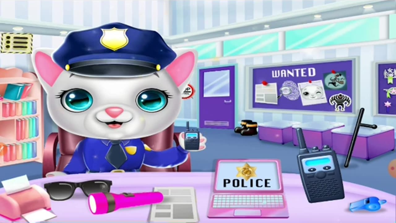 kitty Cop the police cat | Kitty Cat Cops Fun and Care