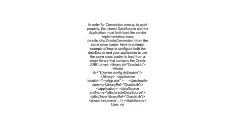 I get the `DSRA9122E com.ibm.ws.rsadapter.jdbc.WSJdbcConnection@d3t7e556 does not wrap any objects