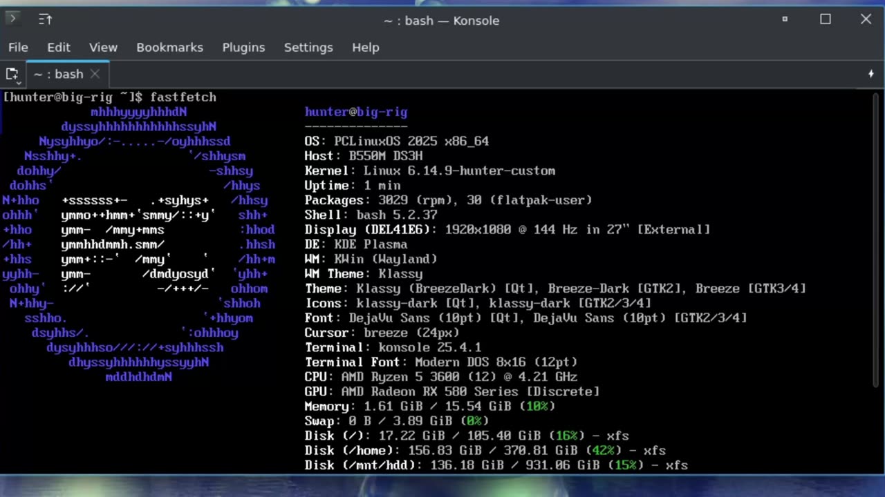 PCLinuxOS Kernel Builder Script in action