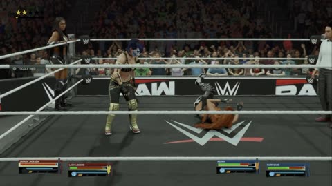 wwe 2k25 186 universe Jakara Jackson and Lash Legend VS Asuka and Kairi Sane