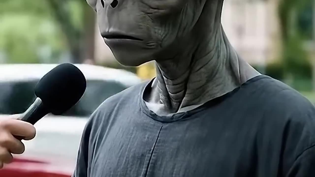 Interview with alien on the street.