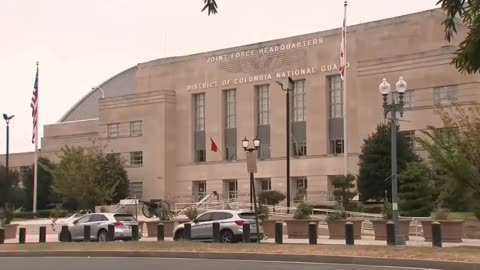 National Guards outside DC National Guard headquarters this morning