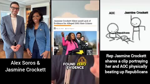 Soros-funded Jasmine Crockett Shares clip of She & AOC Physically Beating up Republicans