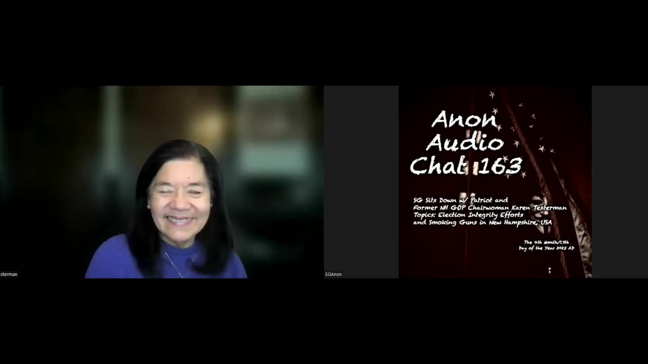 (4/17/2025) | AUDIO CHAT 163 | SG Sits Down w/ Former Governor Candidate & NH GOP Chairwoman Karen Testterman: Patriots' Efforts on Securing NH Elections