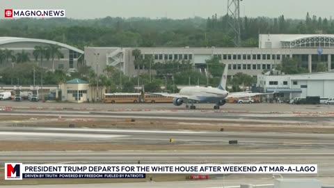 President Trump departs for The White House aboard Air Force One after Weekend at Mar-a-Lago [LIVE]