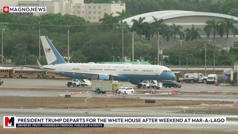 President Trump departs for The White House aboard Air Force One after Weekend at Mar-a-Lago [LIVE]