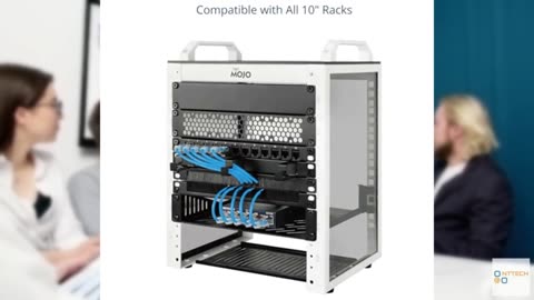 Tecmojo 2 Pack 0.5U Horizontal Cable Manager with 3 D-Rings, Metal Rackmount Cab