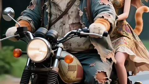 "Cool Cats on a Motorcycle! 🏍️ Funniest Ride Ever! 😻