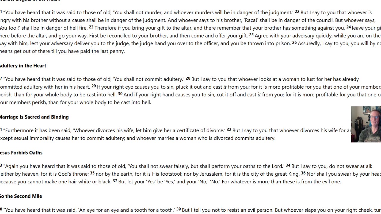 Matthew 5 through 7 NKJV (Joshzilla89 Bible Reading)
