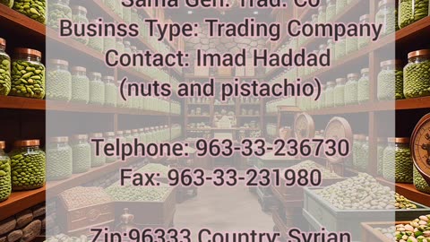 database of merchant of pistachio and saffron