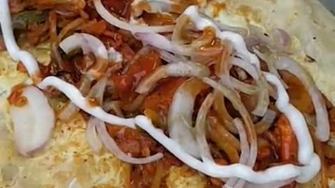 🍳 Watch the Chef Roll! Fresh Chicken Egg Roll in the Making 🍗✨
