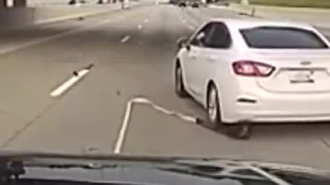 Michigan State Police Dash Cam: Stolen Vehicle's Axle Ripped Off by Tire Grappler