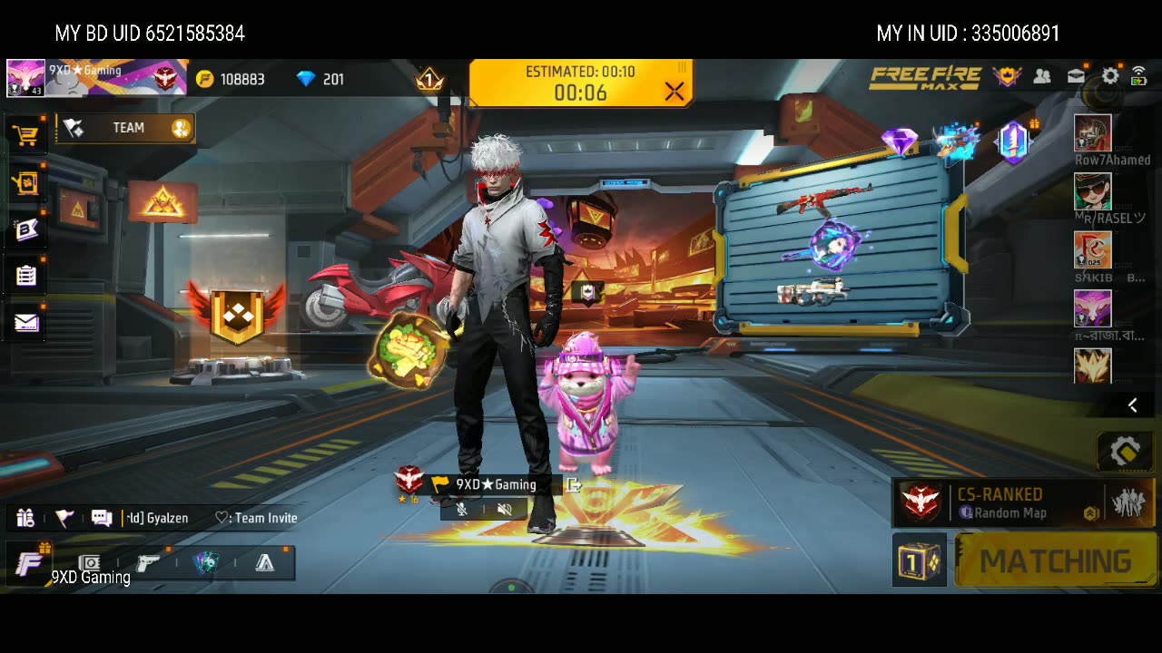 Free Fire Live With 9XD Gaming