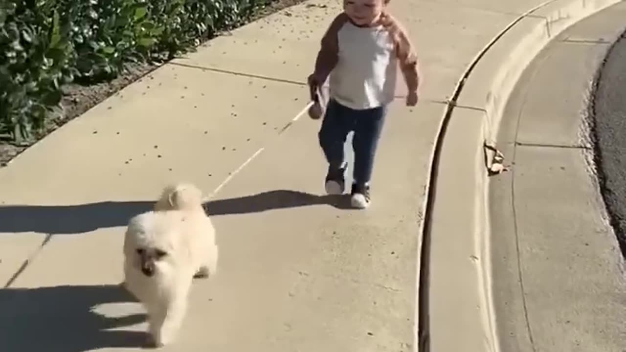 Baby doing chores