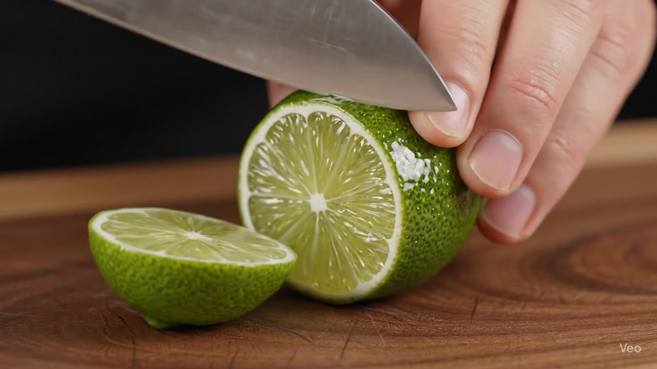 Key lime glass slice ASMR satisfying video