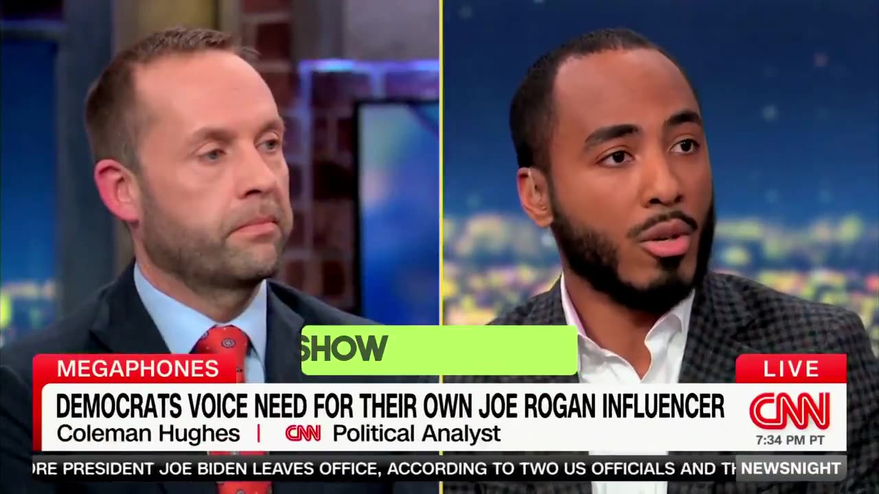 Coleman Hughes pushes back at a CNN panelist for suggesting that Joe Rogan changed
