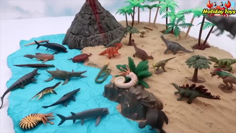Apatosaurs Line up on the Beach to Soak up the Morning Sun