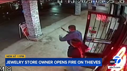 Jewelry store owner opens fire on group of masked robbers