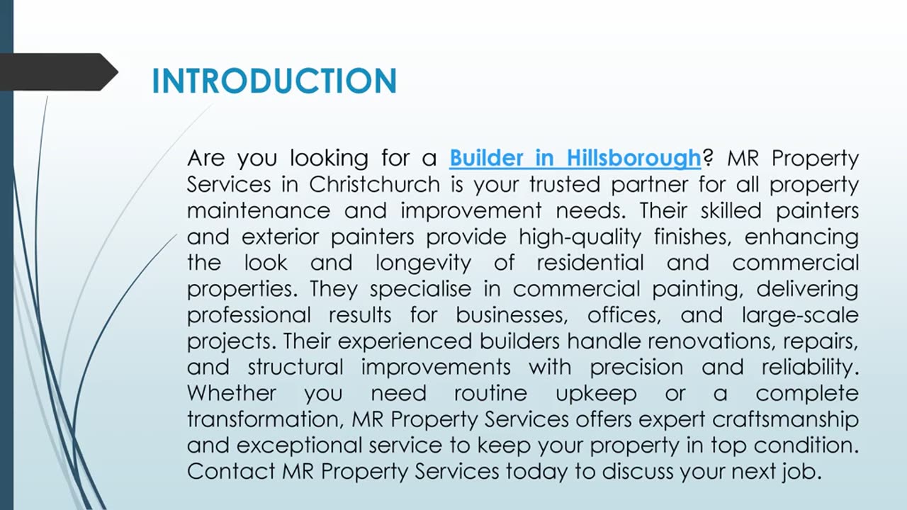 Are you looking for a Builder in Hillsborough?