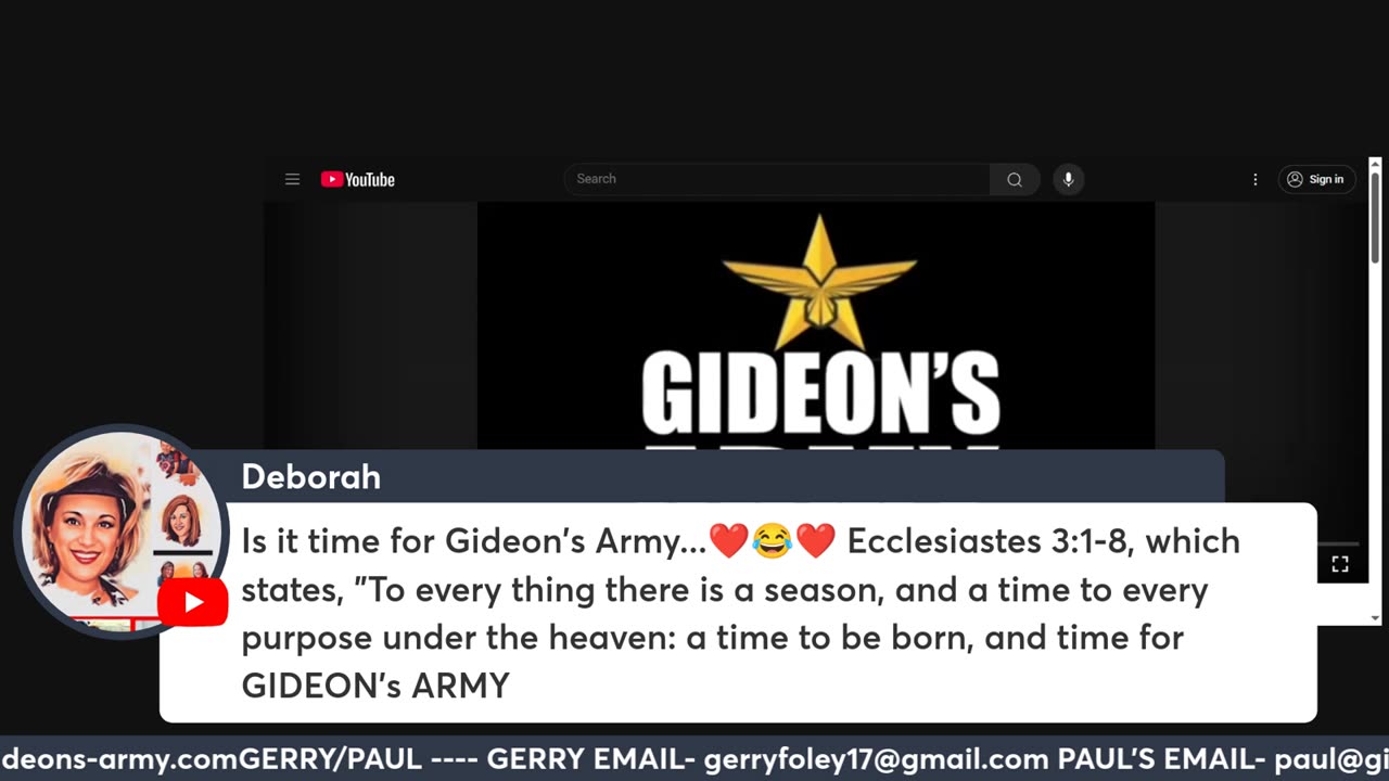 GIDEONS ARMY WED LIVE 830AM EST 4/16/25