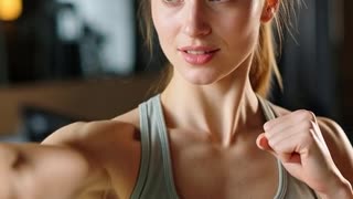 Beautiful Brunette Girl Doing Fitness Gym