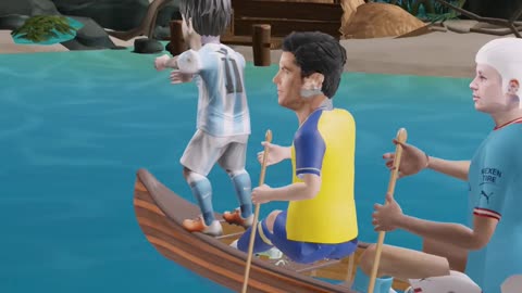 When Messi, Ronaldo & Haaland Join the Boat Trend #Messi #Ronaldo #Haaland #BoatDance #shorts