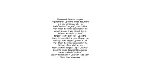 How to open link in a new tab in HTML