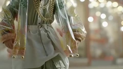 black Doberman dancing hip hop in Korean streetwear dog-tailored