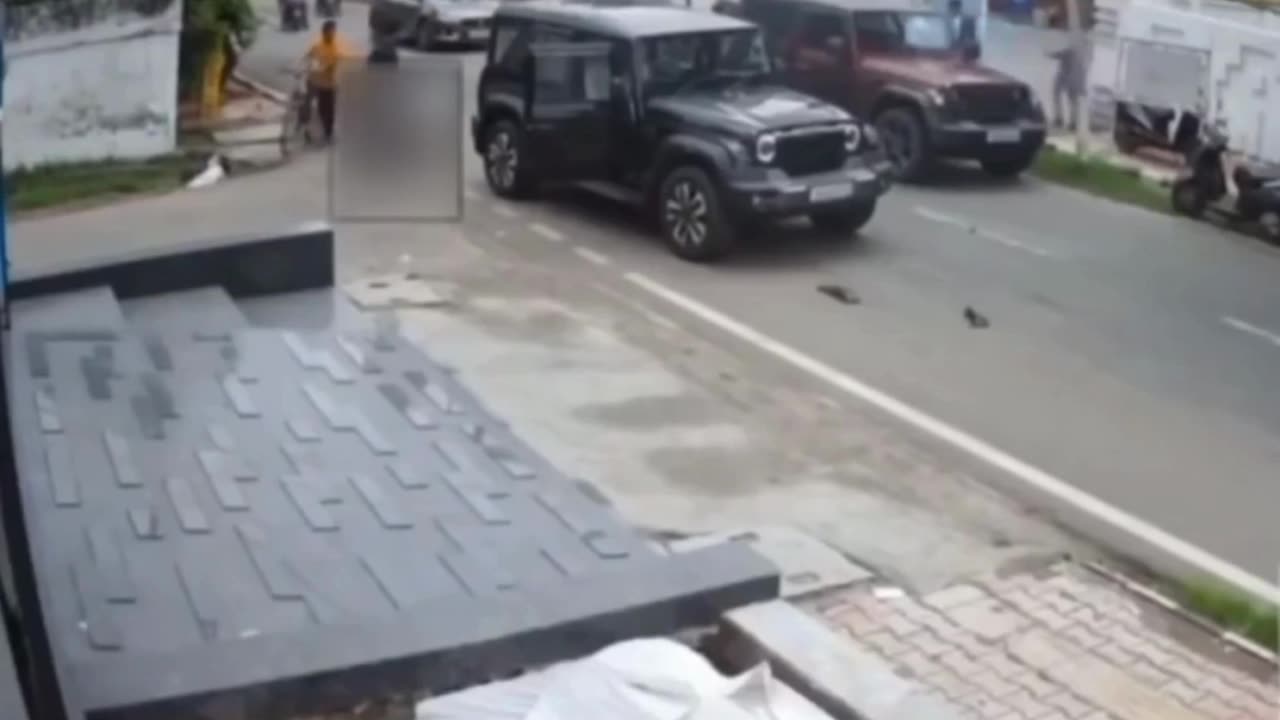 Shocking! Thar Driver Rams Elderly Man in Broad Daylight in Jammu – Caught on CCTV!