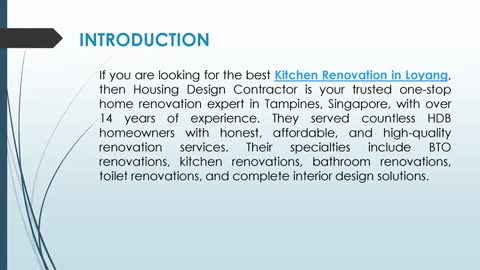 If you are looking for the best service for Kitchen Renovation in Loyang