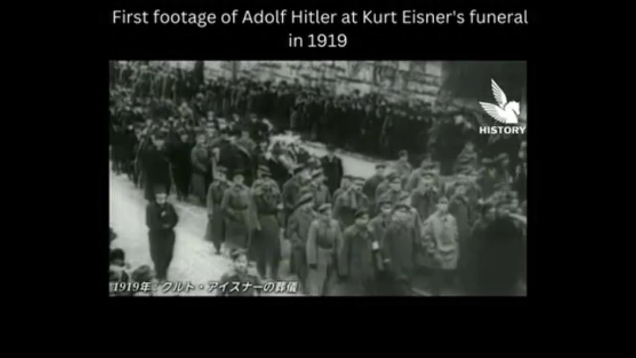 Communist Kurt Eisner's funeral where Hitler is one of the prominent marchers