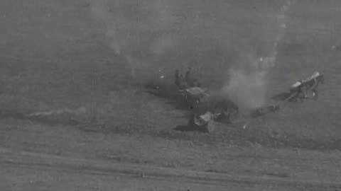 Henschel Hs 129 strafing Soviet armor and horse-drawn transport on the Eastern Front in 1942