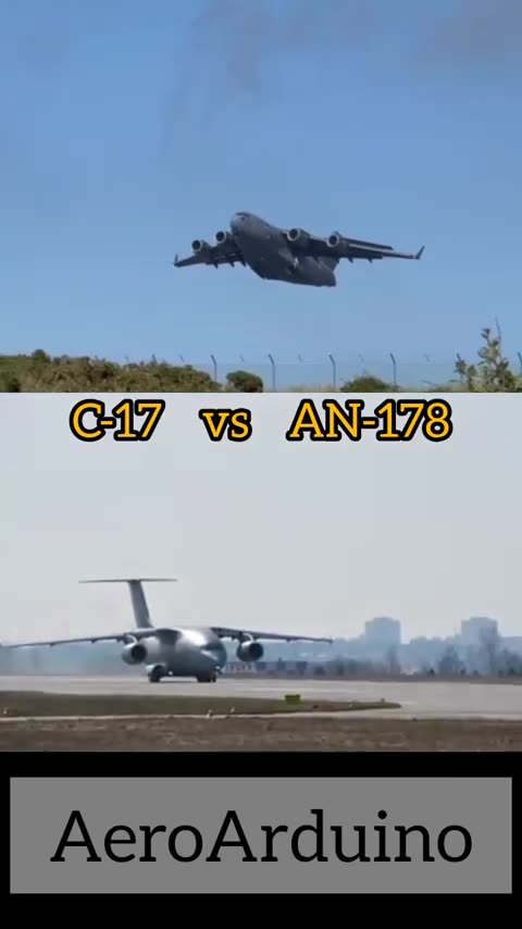 Amazing American #C17 vs Ukrainian #AN178 Gigantic Takeoff #Aviation #AeroArduino