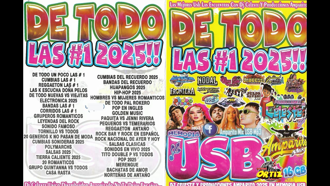 USB DE TODO LAS #1 2025!! AMPARITO---Discos Ortiz 2025