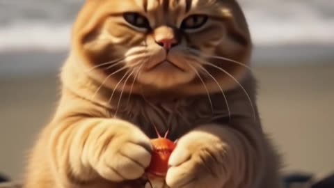 This Cat Stole a Crab... Then Did WHAT on the Beach?! 🦀🔥😱
