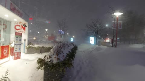 【4K】🥶 Biggest Winter Storm ❄️ Downtown Buried in Snow Canada 🇨🇦