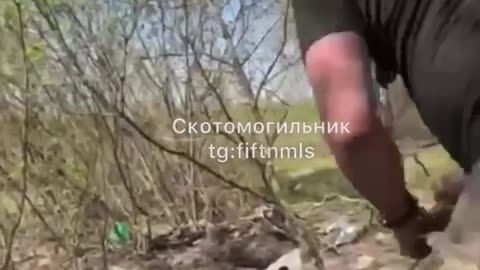RU POV: Russian soldier show skeletons of deceased Ukrainian soldiers still left at Kursk.