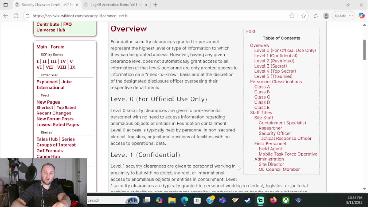 SCP Foundation - Security Clearances