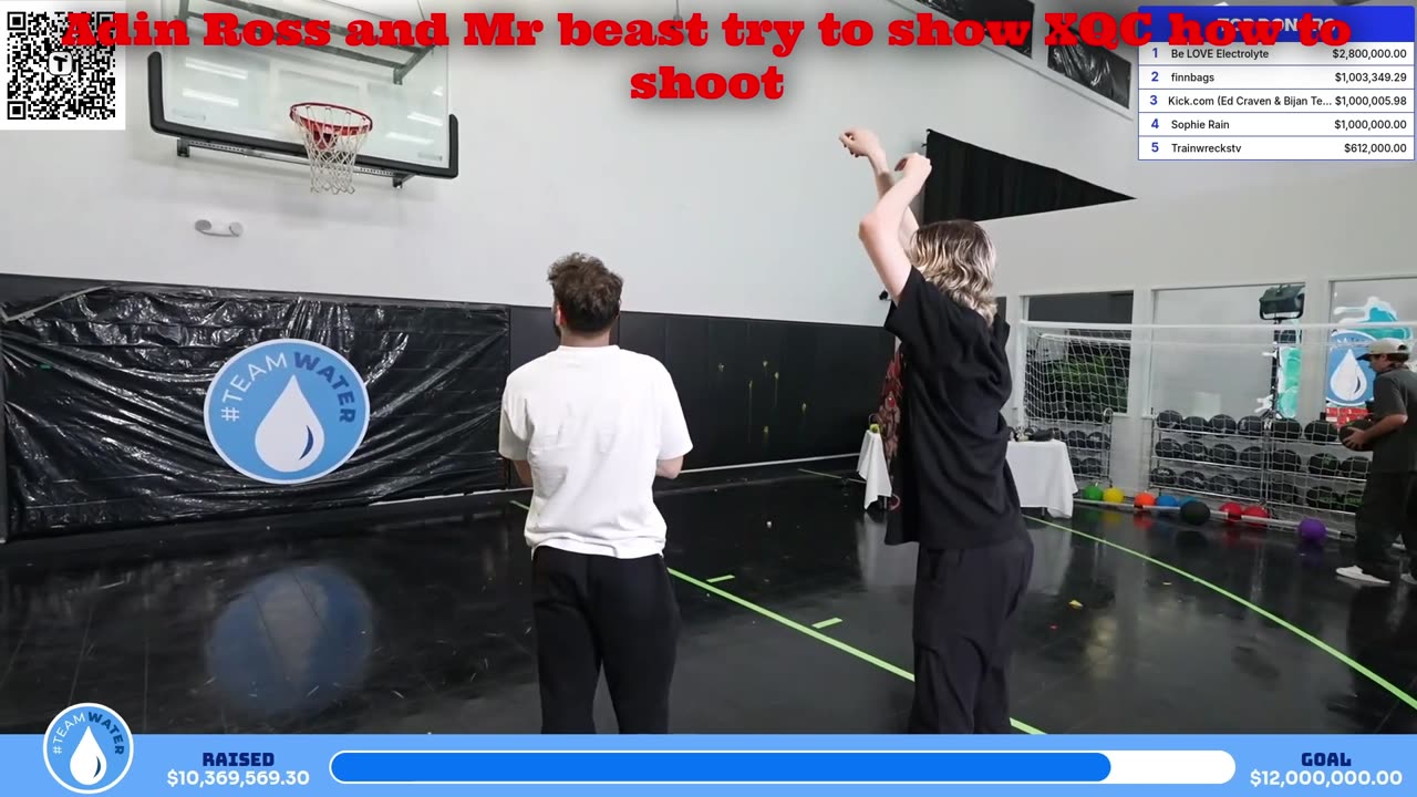 Adin Ross and Mr Beast try to show xQC how to shoot a Basketball