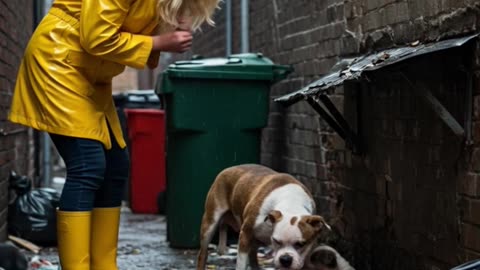 Rich Girl Rescues stray dog family #animals